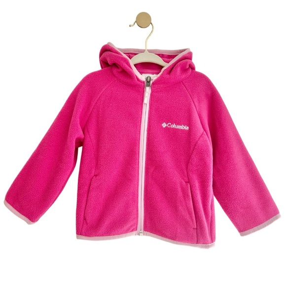 Columbia Other - Columbia Kids Pink Hooded Fleece Jacket with Zipper | Girls 2T
